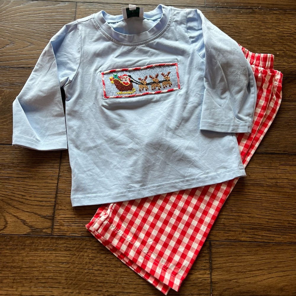 Santa smocked set